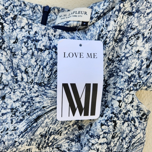 M.M.LaFleur Sarah 4.0 Dress in Indigo Marble - Picture 12 of 14